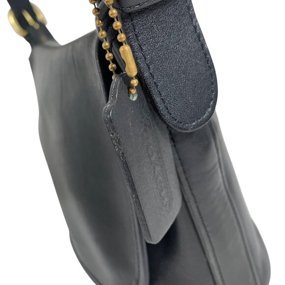 Vintage COACH Soho Fletcher 4150 Black Leather Zip Top Buckle Crossbody Bag 1999 - Picture 3 of 16